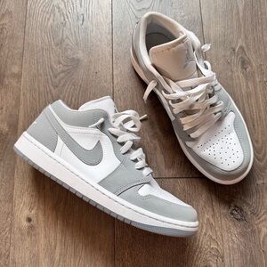 Nike Air Jordan 1 Low — Color: White/Wolf Grey/Aluminum